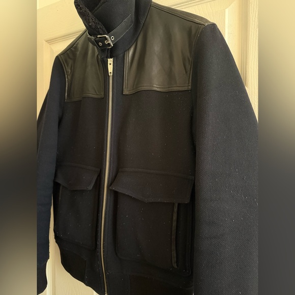 The Kooples Wool Jacket with Shearling Collar - Picture 5 of 11